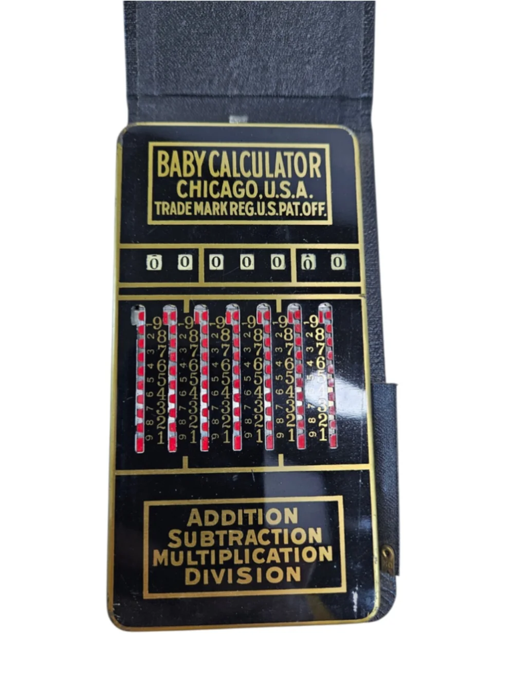 Baby Calculator Chicago USA Mechanical Pocket Calculator w/ Original Case 1940's